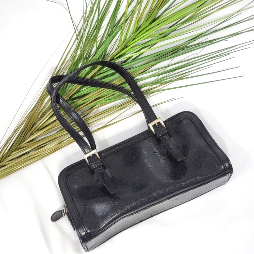Y2K Black Baguette Mini Shoulder Bag